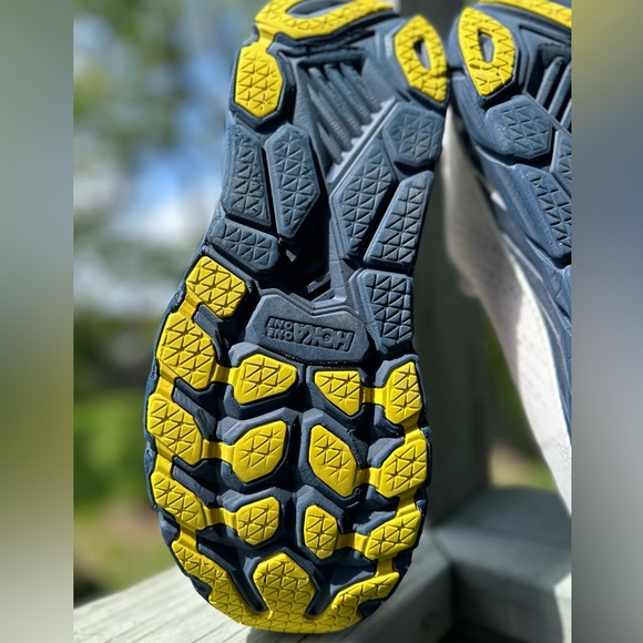 HOKA Men’s Clifton 7 size 12 White Navy Comfort Sneaker Running Trainers - Picture 9 of 14